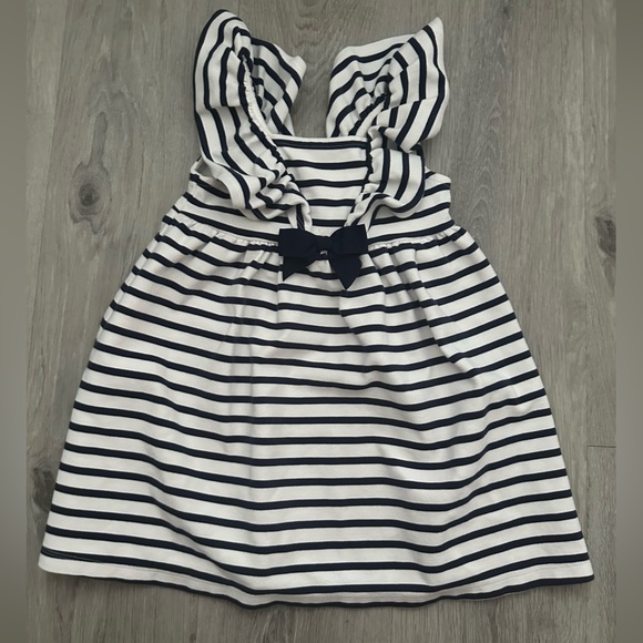 Janie and Jack Navy and White Striped Dress 4T - Picture 1 of 3
